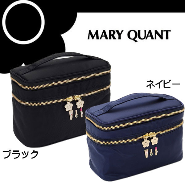 マリークワント MARY QUANT マリクワ ☆ バニティポーチ ポーチ 小物入れ デイジー 花 花柄 フラワー ネイビー プレゼント ギフト かわいい おしゃれ 黒 ブラック 3COSMETICS2 バニティ 化粧 メイク コスメ ブランド クリスマス ハロウィン バレンタイン