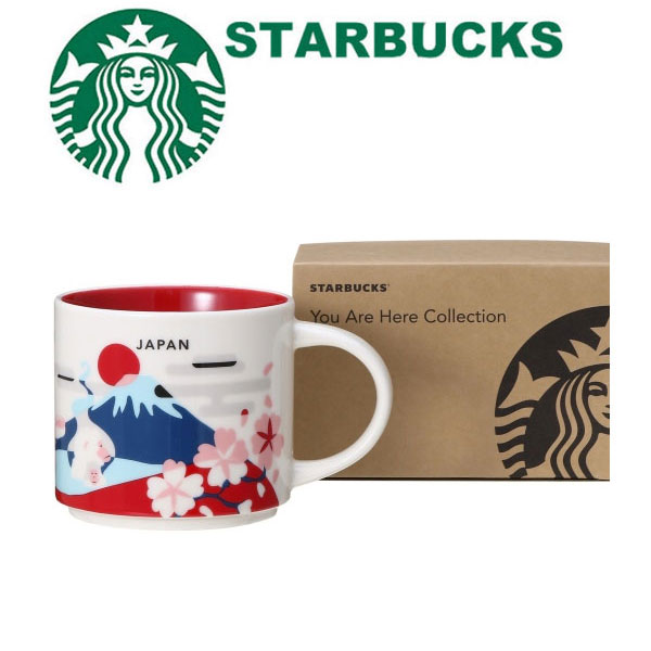 STARBUCKS スターバックス コーヒー スタバ 日本限定 You Are Here Collectionシリーズ マグカップ 和 和風 祇園祭り 富士山 桜 達磨 玉手箱 ラーメン　お寿司 sushi ご当地限定 赤 レッド 白 ホワイト マグ コップ 陶器 414ml ギフトプレゼント　お返し