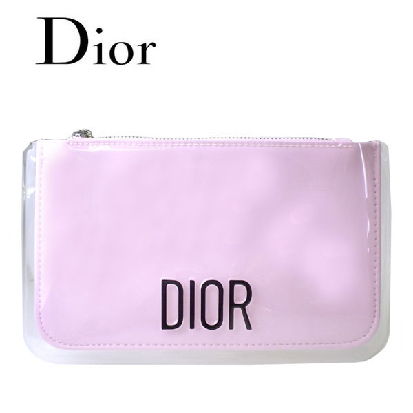 ◆【海外限定】 ディオール ビューティー Dior Beauty ☆ ポーチ クリア スケルトンビニール 小物入れ ロゴ かわいい 化粧ポーチ 桃 ピンク 化粧 メイク コスメ コスメ ブランド クリスマス ハロウィン バレンタイン
