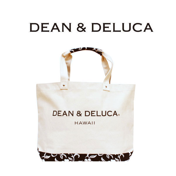 【海外限定】ディーン＆デルーカ DEAN&DELUCA☆ハワイ限定トート ハンドバッグ トートバッグ ナチュラル シンプル ロゴ ブラック HAWAII 限定 アロハ aloha エコバッグ バッグ ブランド クリスマス ハロウィン バレンタインのサムネイル