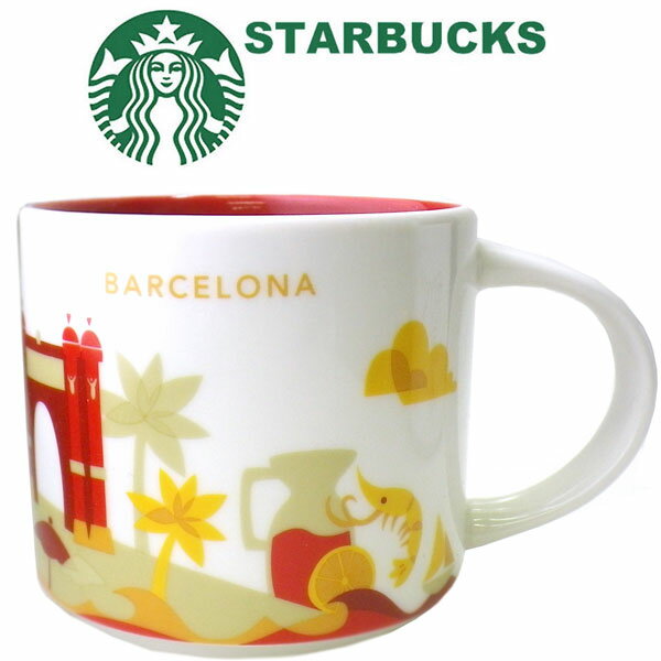【海外限定】STARBUCKS スターバックス スタバ☆マグカップ You Are Here Collectionシリーズ スペイン spain バルセロナ Barcelona 食器 ロゴ世界 凱旋門 観覧車 白 赤 レッド マグ コップ 陶器 コーヒー ブランド クリスマス ハロウィン バレンタインのサムネイル
