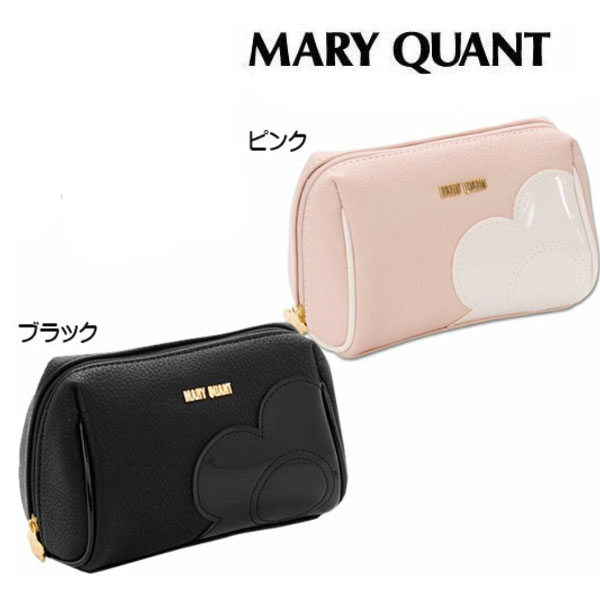 マリークワント MARY QUANT シュリンクデイジーパッチ オーバルポーチ ポーチ 小物入れ 革 ブラック ピンク パッチ フラワー デイジー ロゴ マット 艶消し プレゼント ギフト かわいい おしゃれ 化粧 メイク コスメ ブランド クリスマス ハロウィン バレンタイン