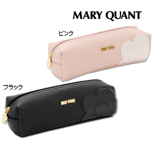 楽天moncachetteマリークワント MARY QUANT シュリンクデイジーパッチ スクエアペンケース ポーチ 小物入れ 革 ブラック ピンク パッチ フラワー デイジー ロゴ マット プレゼント ギフト かわいい おしゃれ 化粧 メイク コスメ ブランド クリスマス ハロウィン バレンタイン