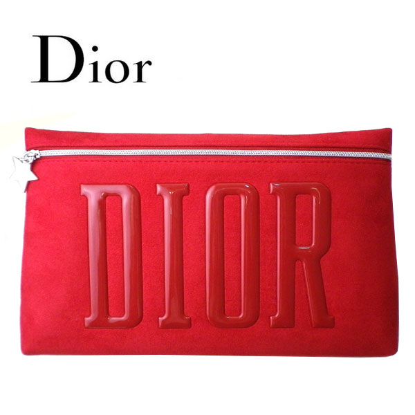 ★ラッピング済み★ Dior ディオール ポーチ ディオール ビューティー Dior Beauty クラッチバッグ バッグ ポーチ 小物入れ ロゴ 赤 レッド かわいい スエード ロゴ 化粧 メイク コスメ お祝い 贈り物 プレゼント ギフト ブランド クリスマス ハロウィン バレンタイン