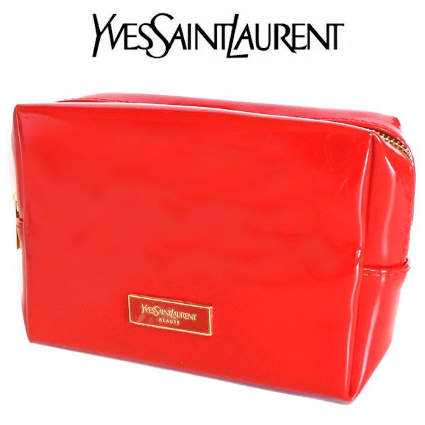 イヴ サンローラン Yves saint Laurent YSL ポーチ 小物入れ ロゴ 赤 レッド かわいい コスメポーチ お返し ギフト エナメル RED VIBES 化粧 ポーチ かわいい ポーチ ブランド メイク コスメ ブランド クリスマス ハロウィン プレゼント 誕生日 ギフト お返し