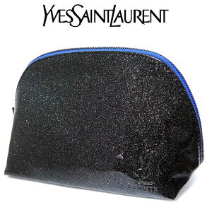 イヴサンローラン Yves saint Laurent YSL ポーチ 小物入れ ロゴ 黒 ブラック キラキラ グリッター ラメ かわいい おしゃれ 大容量 化粧ポーチ 大きめ エナメル 化粧 メイク コスメ ブランド お返し お祝い 贈り物 プレゼント ギフト ブランド プレゼント かわいいポーチ