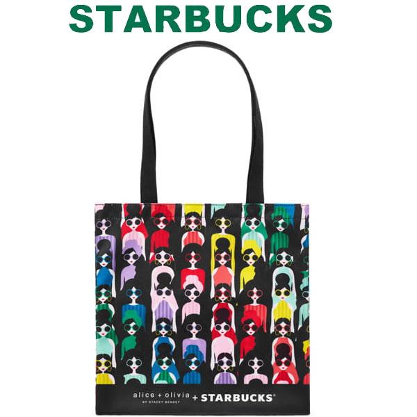 スターバックス STARBUCKS スタバ トートバッグ バッグ alice + olivia　海外限定 アリス アンド オリビア アリス&オリビア カラフル 台湾 コラボ ステイシー サングラス ギフト お返 しA4 エコバッグプレゼント 鞄 カバン ブランド クリスマス ハロウィン バレンタイン