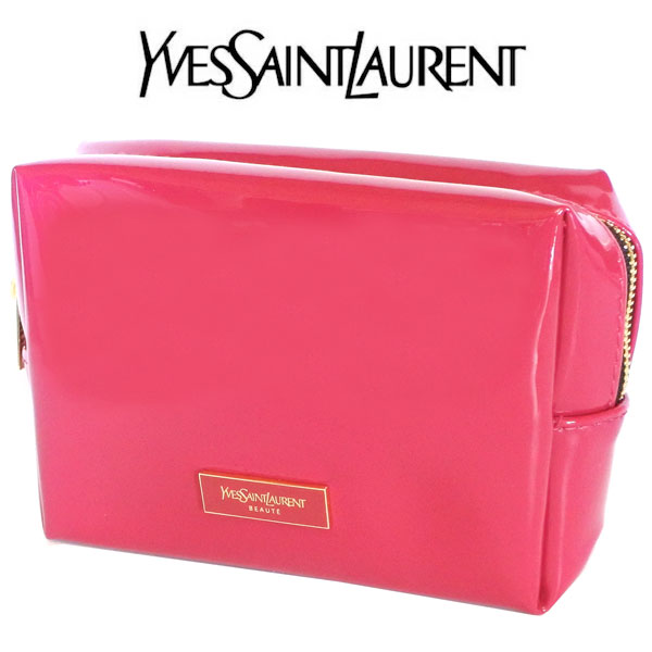 イヴ サンローラン Yves saint Laurent YSL ポーチ 小物入れ ロゴ ピンク スクエア 化粧 かわいい おしゃれ 化粧ポーチ メイク コスメ お返し ギフト プレゼント 就職祝い お祝い ブランド ク…