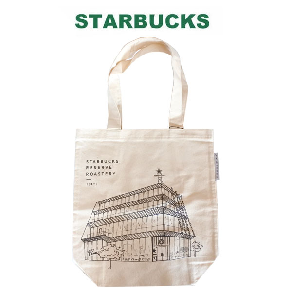 STARBUCKS スターバックス リザーブロースタリー イラストレーショントート 目黒 鞄 バッグ サブバッグ トートバッグ ベージュ コーヒー ブランド