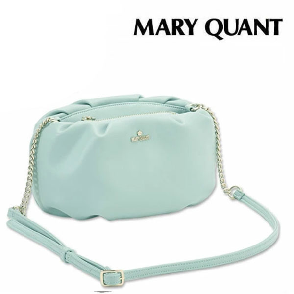 マリークワント MARY QUANT マリクワ デイジー ギャザーラウンド ロゴ ショルダー（ミントグリーン）鞄 バッグ かばん 小物入れ 化粧 メイク コスメ プレゼント ギフト かわいい おしゃれ お返し クリスマス誕生日 プレゼント ギフト お返し