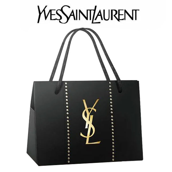 イヴサンローラン Yves saint Laurent YSL ギフトラッピング ボックスBOX 黒 ブラック 箱 イブサンローラン プレゼント お返し 誕生日プレゼント メイク コスメ ブランド クリスマス ハロウィン プチギフト ショッピングバッグ ショッパー 紙袋