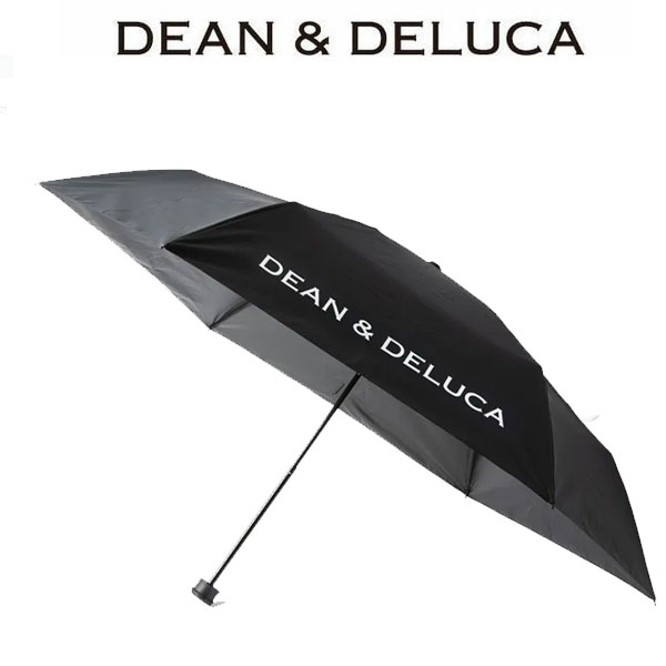 ★DEAN&DELUCA ラッピング付き★ ディーン＆デルーカ DEAN&DELUCA 折り畳み傘 晴雨兼用 カサ 限定 軽くて丈夫 コンパクト ブラック 黒 遮光性 遮熱性 バックパック ロゴ ブランド ギフトプレゼント夏 日よけ クリスマス ハロウィン バレンタイン