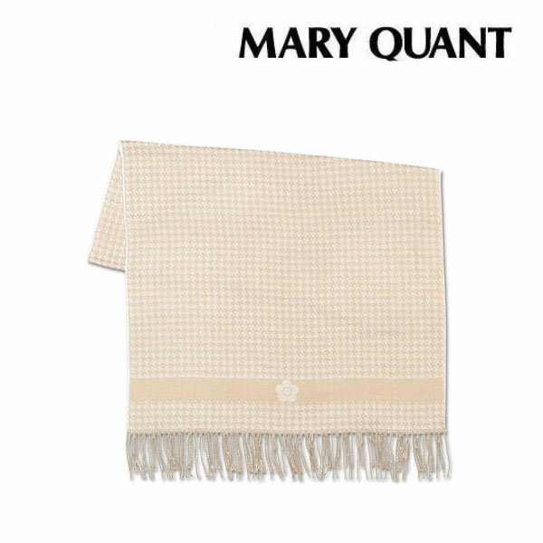 マリークワント MARY QUANT マリクワ マフラー ストール デイジー ハウンドトゥースパターン ストール ベージュ 化粧 メイク コスメ プレゼント ギフト かわいい おしゃれ お返し クリスマス 誕生日 プレゼント ギフト お返し