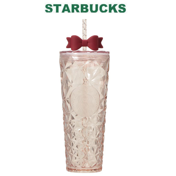 Rakuten - スターバックス STARBUCKS ホリデー 2025 コールドカップ タンブラー リボン 710ml ストロー タンブラー 水筒 マイボトル ロゴ ピンク かわいい お返し ギフト プレゼント 就職祝い お祝い ホワイトデー ブランド クリスマス ハロウィン