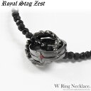 【単品販売】ダブル リング ネックレス 天然ダイヤモンド ブラックスピネル シルバー925 メンズ ギフト プレゼント ブラック Royal Stag Zest ロイヤルスタッグゼスト ブランド