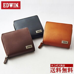 【財布】デニムの名門EDWIN(エドウィン)のこだわりレザーウォレット★財布/メンズ 男性 男性/レディース/短財布/ラウンドファスナー/二つ折り/プレゼント/【RCP】新社会人 ギフト バレンタイン 【 10P03Dec16】