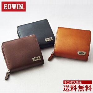 【財布】デニムの名門EDWIN（エドウィン）のこだわりレザーウォレット★財布/メンズ 男性 男性/レディース/短財布/ラウンドファスナー/二つ折り/プレゼント/【RCP】新社会人 ギフト バレンタイン 【 10P03Dec16】