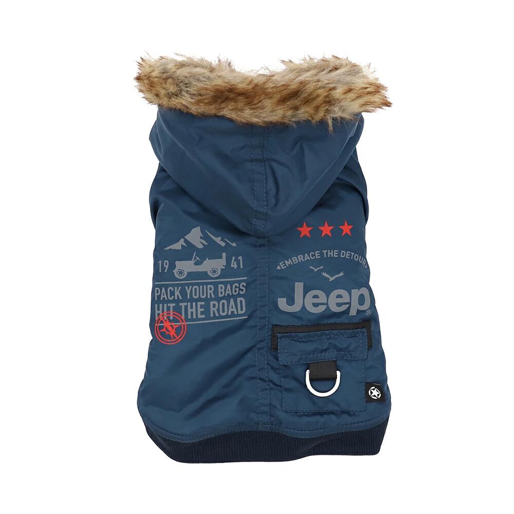 ベルト専門店 MONCRESTのJEEPフライトジャケット ネイビー 小型犬 ジープ公式 犬 アウトドア お散歩｜アングル2
