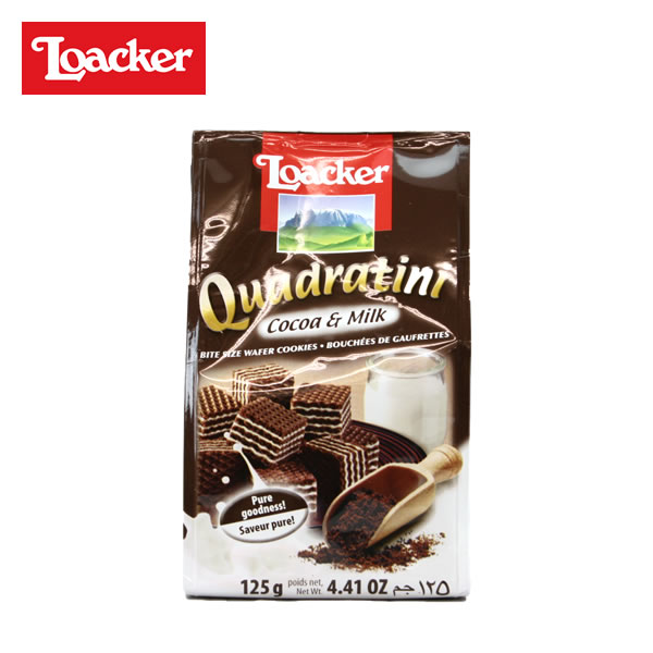 loacker quadratini ローカー クワドラティーニ cocoa&milk ココア ミルク 125g