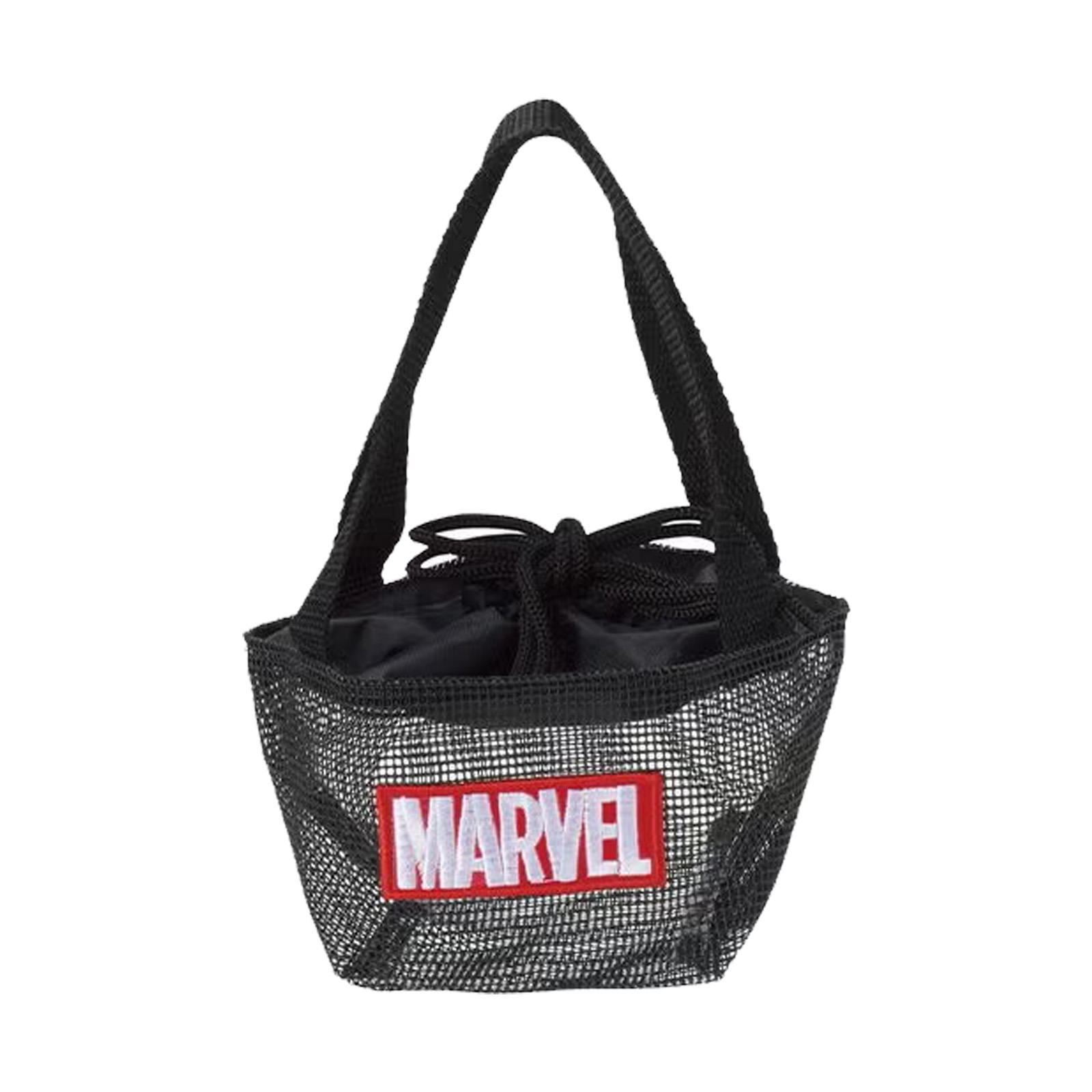 ポーチ ミニトートバッグ ラウンドバッグ Marvel マーベル メッシュブラックロゴ メッシュ ポーチ 【IR】