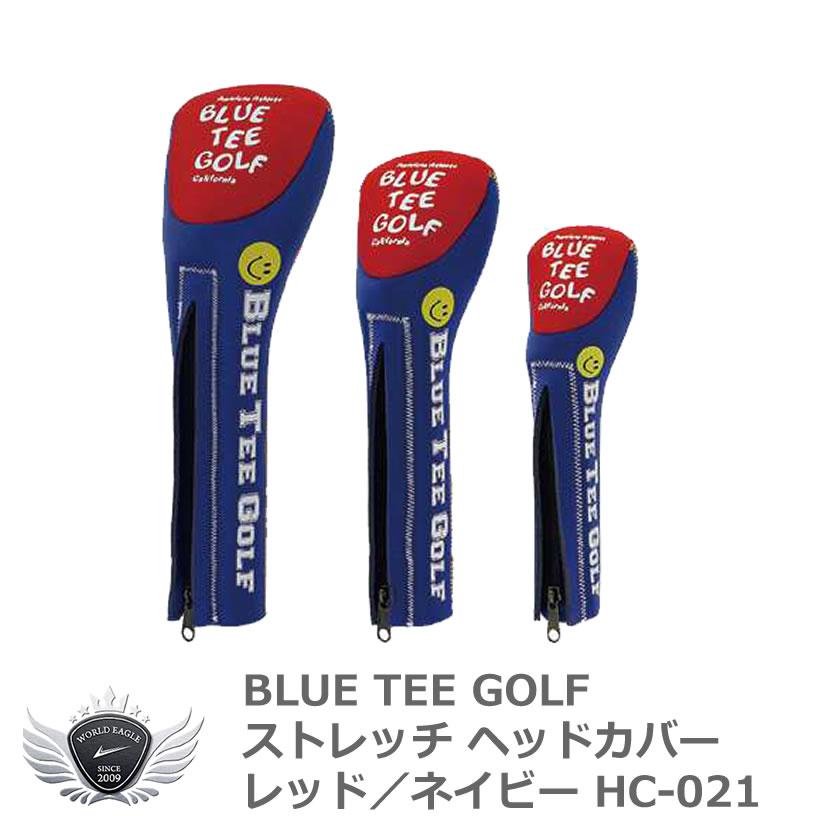 BLUE TEE GOLF ブルーティーゴルフ ストレッチヘッドカバー レッド／ネイビー HC-021