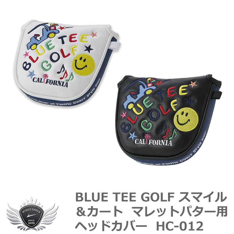 BLUE TEE GOLF ブルーティーゴルフ スマイル＆カート マレットパター用ヘッドカバー HC-012　メール便選択可能