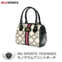 MU SPORTS エムユースポーツ モノグラムプリントポーチ ブラック 703H6002