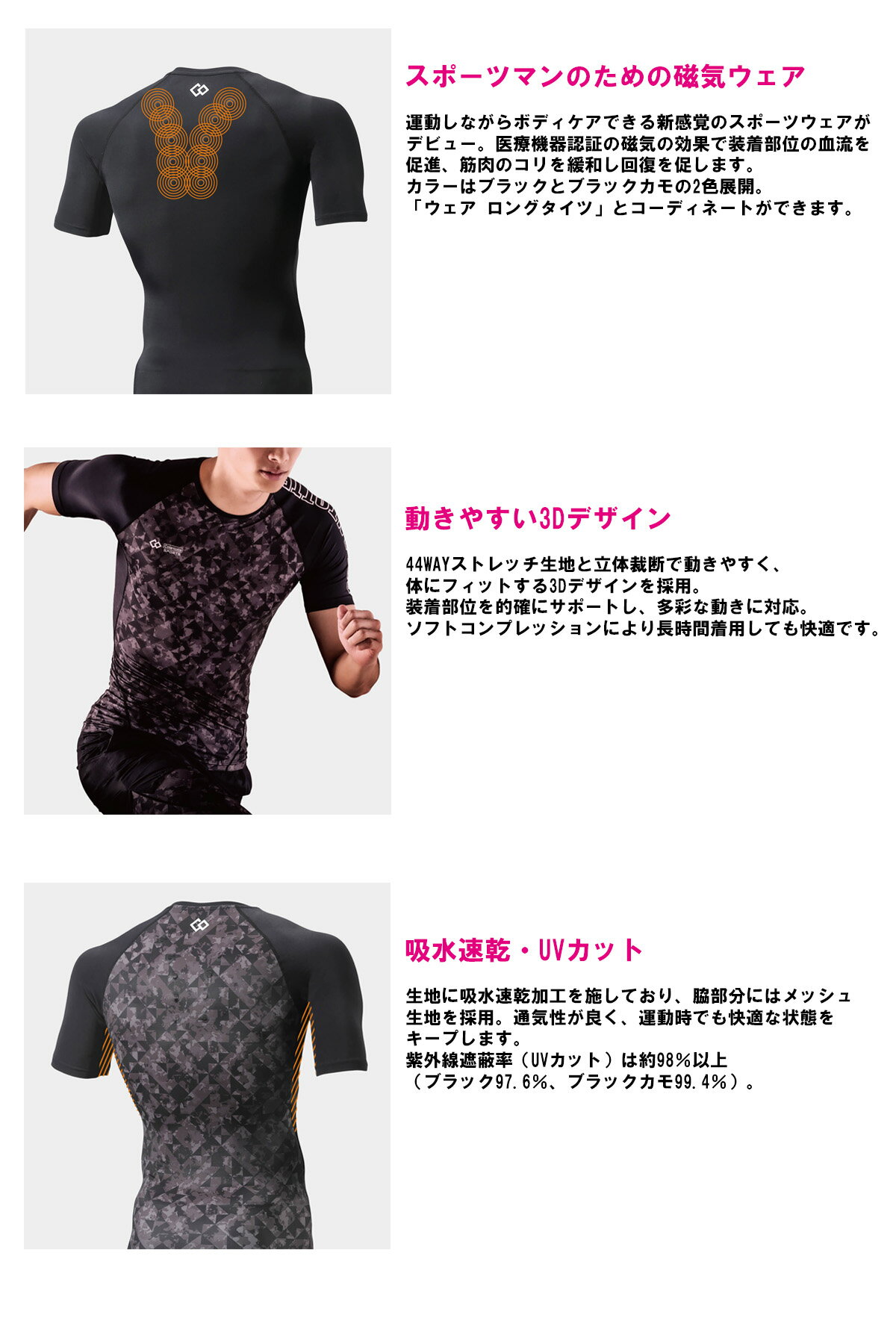 スポーツ 仕事 日常生活 サポーター コラントッテ スポーツ ウェア トップス ショ...