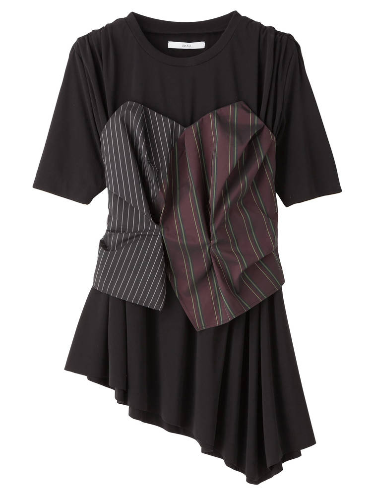 【18年秋冬新作】【大人気！】UN3D.／アンスリードビスチェドッキングトップス　521842700301　【サイズ】FREE【カラー】ダークミックス・ホワイト・ブラック