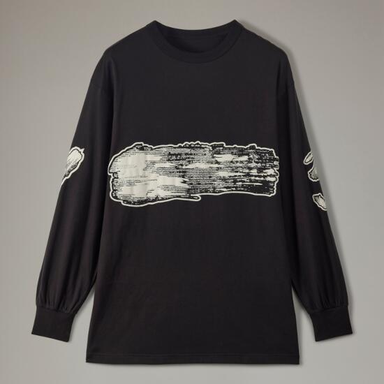 11162【美品・人気デザイン】Y-3☆ロゴ入り定番カラー黒　無地　長袖シャツ 大人気！☆Y-3 YOHJI YAMAMOTO☆Y-3ロゴ ロンT ロングTシャツ