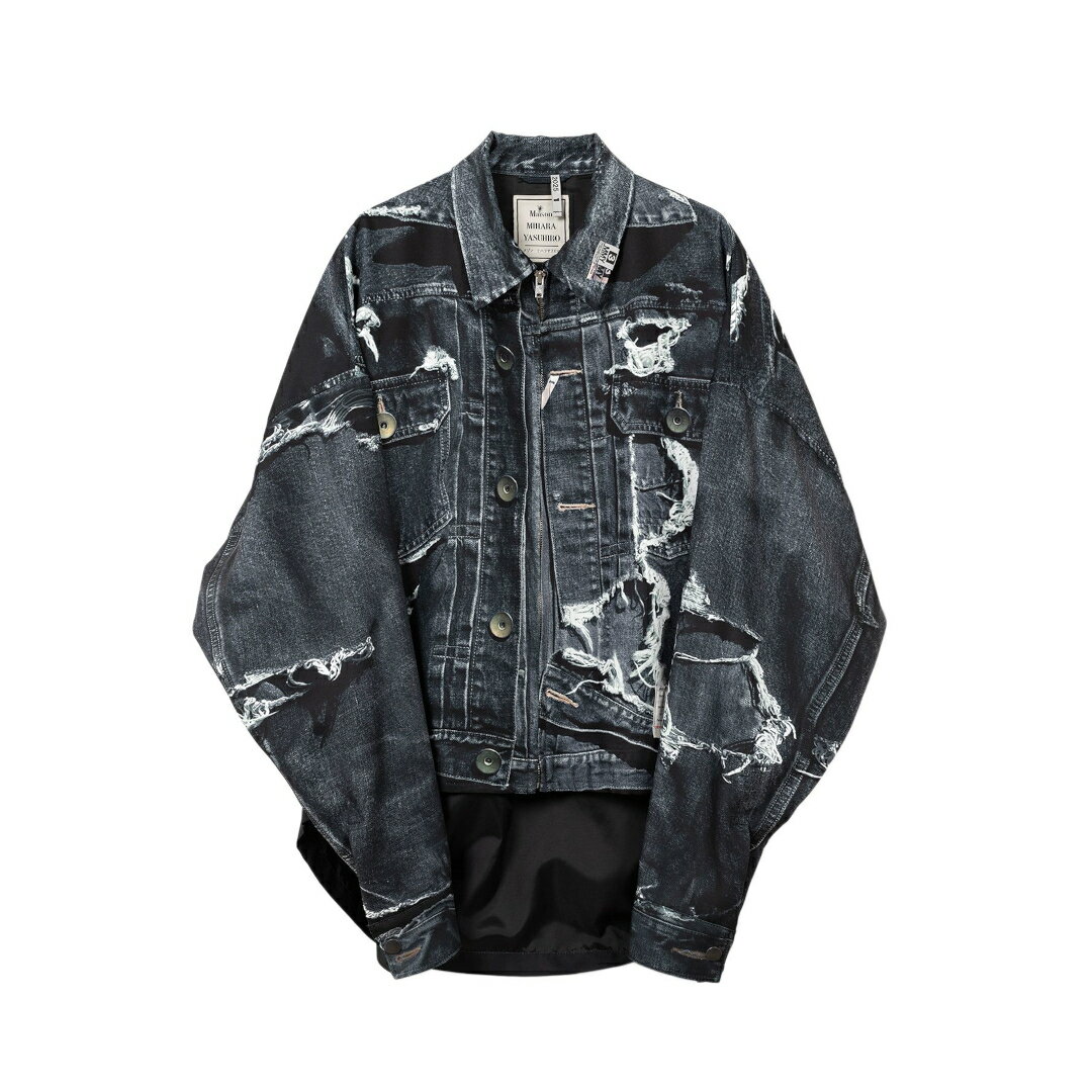＼P10倍＆10％OFFクーポン／ Maison MIHARA YASUHIRO|ミハラヤスヒロ "T.A.T.A x MMY" Trompe-l'oeil Archive Printed Jacket BLACK (C14BL401) 25SS 25春夏 アウター ジャケット プリント アーカイブのサムネイル