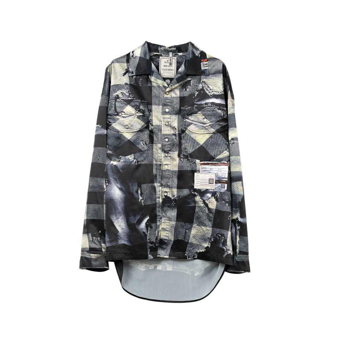 ＼全品P5倍＆10％OFFクーポン／ Maison MIHARA YASUHIRO|ミハラヤスヒロ "T.A.T.A x MMY" Trompe-l'oeil Archive Printed Shirt WHITE (C14SH402) 25SS 25春夏 プリント アーカイブ シャツ チェックのサムネイル