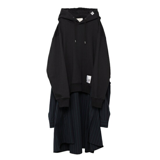 Maison MIHARA YASUHIRO 【メゾンミハラヤスヒロ】 Hoodie Combined Shirt Dress BLACK (K13DR311)24AW 24秋冬 フーディー シャツ ギミックのサムネイル