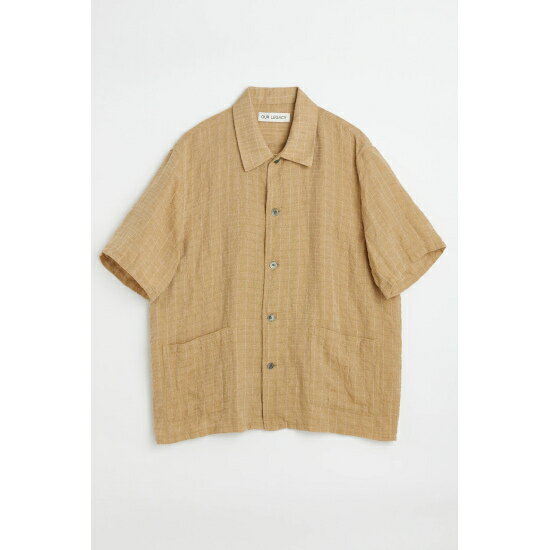 OUR LEGACY yA[KV[zELDER SHIRT SHORTSLEEVE Oat Texan Pinstripe (M2232EOT) 23SS 23t Vc l