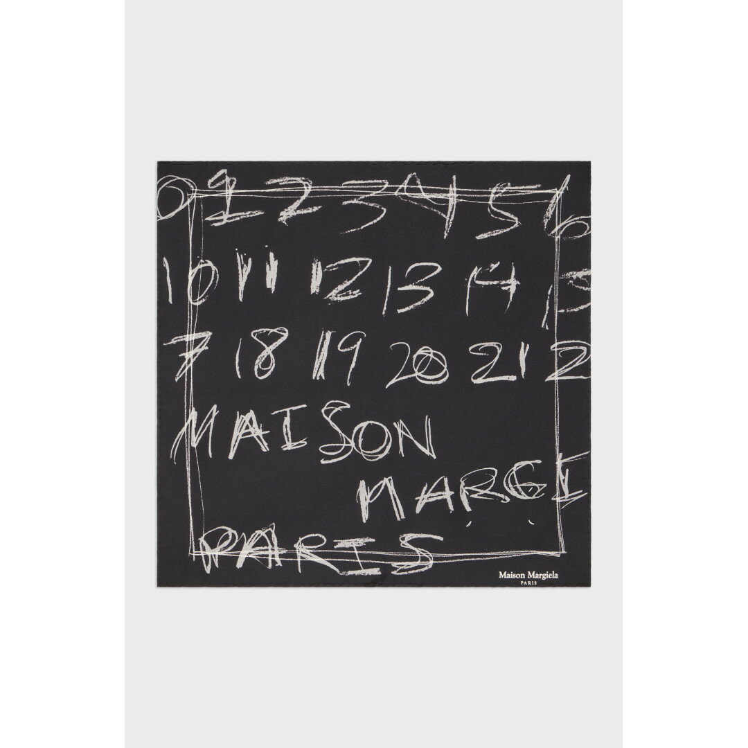 Maison Margiela | メゾン マルジェラ NUMBERING SILK SCARF BLACK (S51TF0048M35819900S) 【 送料無料 】 正規品 正規 小物 スカーフ シルク プリント
