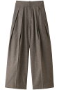 SACRA【サクラ】 LINEN COTTON CHAMBRAY PANTS 180/BROWN (123507061) 24SS 24春夏 パンツ ボトムス ワイドパンツ コットン リネン