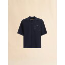 【 送料無料 】 MARNI | マル二 Tropical Wool Bowling Shirt BLUE BLACK (CUMU0054S1TW83900B9...