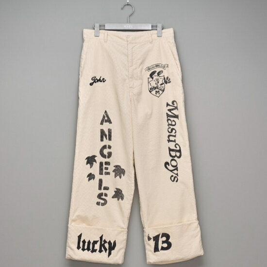 ＼10/4(土)20時〜P10倍＆最大10％OFFクーポン／ MASU|エムエーエスユー "MASU X VERDY" M.B.C. MEMORIAL PANTS CREAM (M25K6PT009) 25SS 25春夏 新作 パンツ トラウザーズ ヴェルディのサムネイル