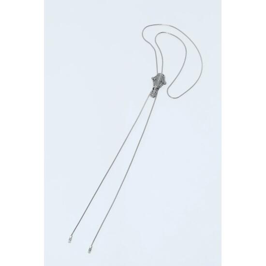 TOGA TOO 【トーガ トゥ】METAL CHAIN LOOP TIE Silver (TZ241-AK935) 24SS 24春夏 アクセサリー ネックレス ループタイのサムネイル