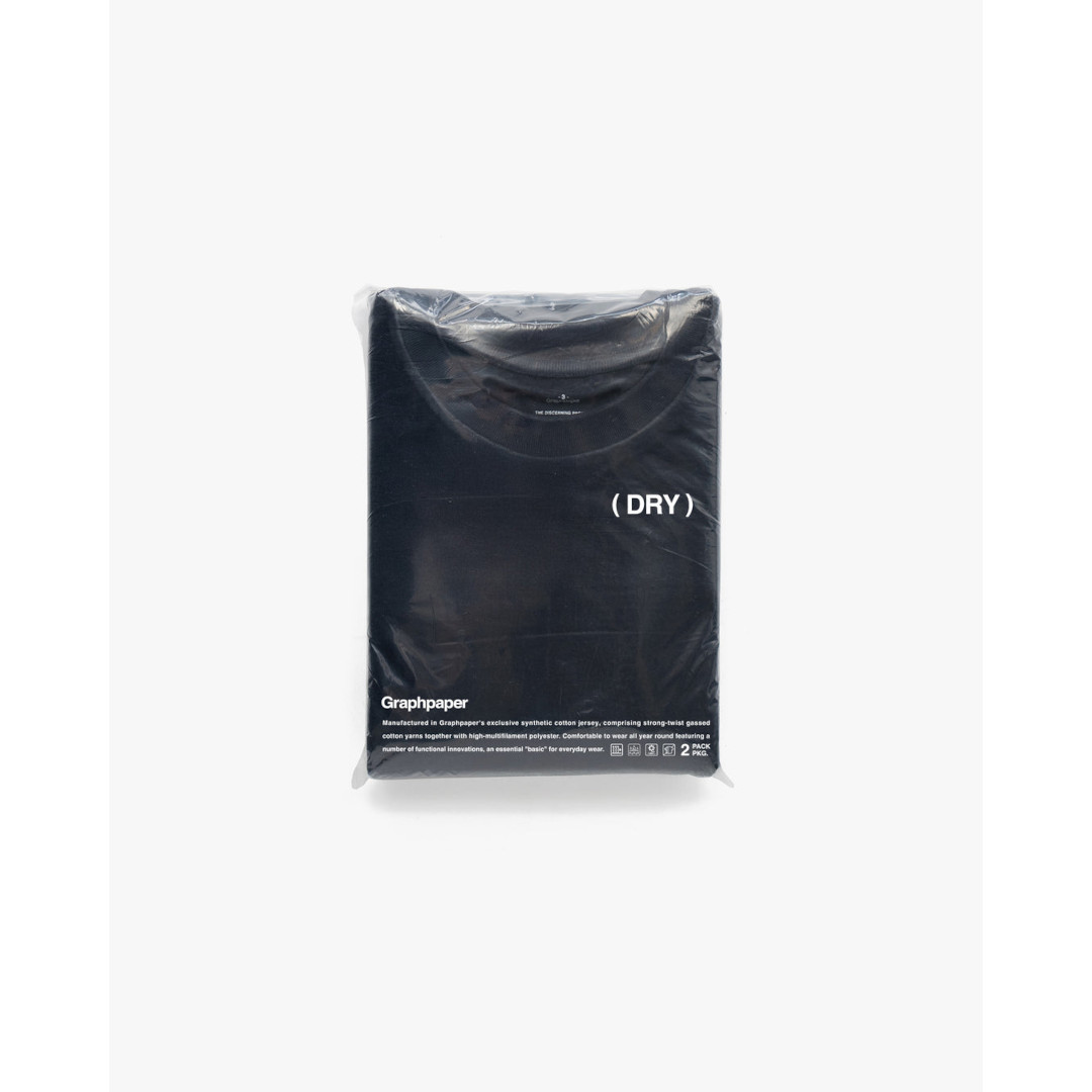 Graphpaper グラフペーパー DRY 2-Pack Crew Neck Tee NAVY (GU261-70118B) 26SS 26春夏 トップス Tシャツ ショートスリーブ 半袖 コットン パックT 2パック UV