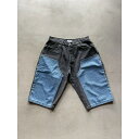 WOKE EDGE|ウォークエッジ Bicolor Double Knee Shorts BLACK (2511-15917-0170003) (0170004) (0170005) パンツ デニム バイカラー ダブルニー ショーツ ショートパンツ ジョーツ