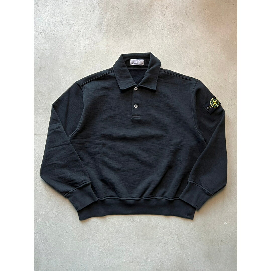 STONE ISLAND | ストーンアイランド TUBULAR COTTON FLEECE BLACK / V0029 (6100054) L2S156100054S0458V0094 26AW 26FW 26秋冬 トップス スウェット コットンフリース 丸胴編み オーバーサイズ ガーメントダイ ポロシャツ