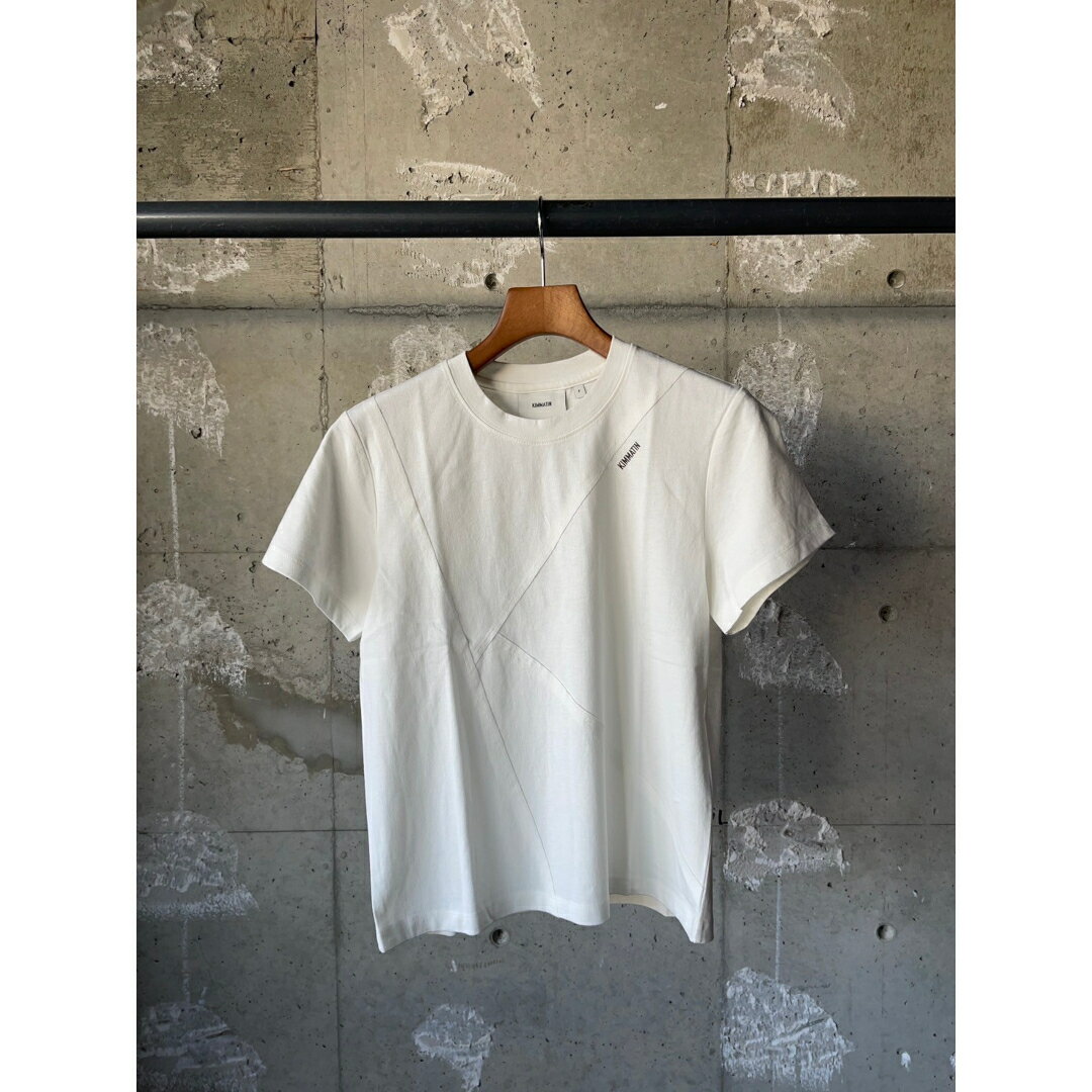 \ポイント10倍※エントリー必須/ KIMMATIN|キムマーティン CUT POINT SMALL LOGO TOP WHITE (KM2411TS002MBBFR) 25SS 25春夏 トップス Tシャツ ロゴTシャツ