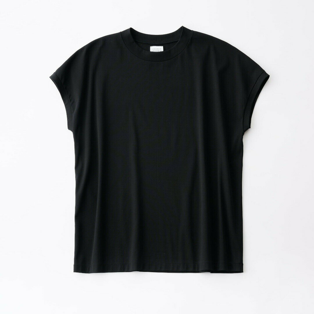 GOOD PEOPLE GOOD STITCHING GOOD PRODUCT|GGG Fresca Ultra High Gauge Rib Crew Neck French Sleeve T BLK (02-01-1873) 26SS トップス Tシャツ クルーネック ショートスリーブ ハイゲージ フレンチスリーブ