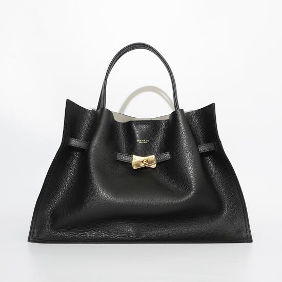 ＼期間限定！ポイント10倍＆10％OFFクーポン／ VIOLAd’ORO【ヴィオラドーロ】イタリアンWフェイスレザートートバッグ Lサイズ BLACK/GRAY (V-1497)24AW 24秋冬　バッグ　レザートートバッグのサムネイル