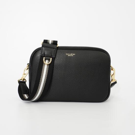 ＼ ブラックフライデー 限定 全品15%OFFクーポン／ VIOLAd’ORO【ヴィオラドーロ】型押しシュリンクレザーカメラバッグ BLACK (V-1483) 24AW 24秋冬　バッグ　ショルダーバッグ　レザーカメラバッグのサムネイル