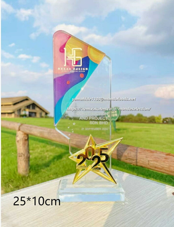 【ロゴOK】【名入れギフトにおすすめ!】トロフィー クリスタル ガラス 名入れ 記念品 叙勲記念 表彰状 加工費込 クリスタル楯 表彰楯 ゴルフコンペ 【デザイ...