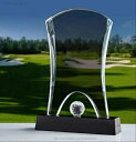高さ22cm クリスタル トロフィー 盾 ゴルフ 月例 優勝 ゴルフコンペ コンペ用品 ゴルフ イーグル 記念品 ホールインワン ベストグロス賞 ベスグロ ニア...