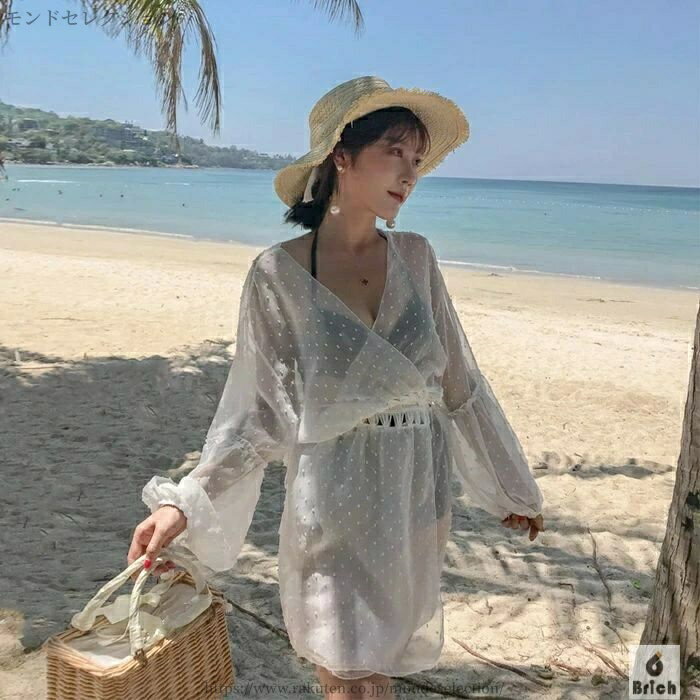 【送料無料】コート レディースファッション ビーチガウン ラッシュガード パレオ uvカット トップス 体型カバー ポンチョ リゾート