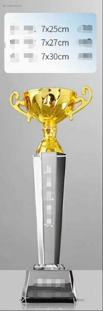 【送料無料】ゴールド　シルバー　銅クリスタルトロフィー カスタマイズ アイデア ゴールド シルバー どうしょく メダル枚 企業賞 表彰台 表彰 表彰品 社内表彰 名入れ クリスタル 卒業記念品 卒業 記念品 優勝トロフィー クリスタル